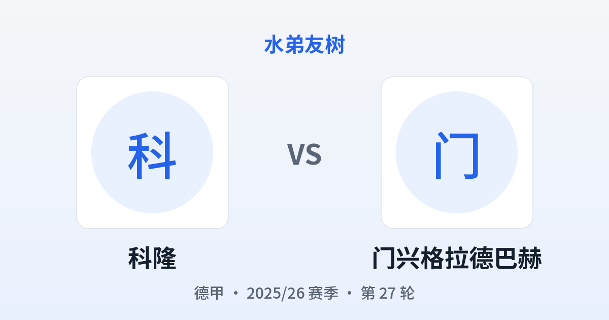 科隆 vs 门兴格拉德巴赫 对阵分享图