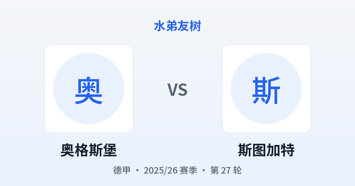 奥格斯堡 vs 斯图加特 对阵分享图